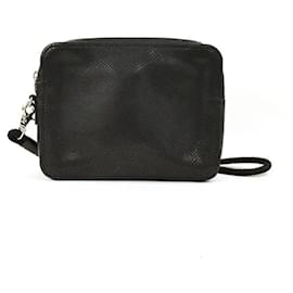 Alexander Mcqueen-[Used] ALEXANDER McQUEEN embossed leather bag with shoulder strap black-Black