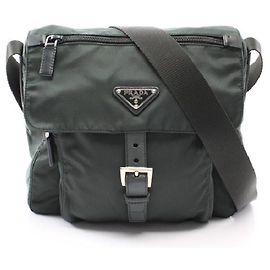 [Used] Prada PRADA VELA shoulder bag nylon leather dark green BT8994 Dark green