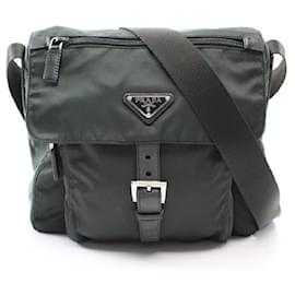 Prada-[Used] Prada PRADA VELA shoulder bag nylon leather dark green BT8994-Dark green