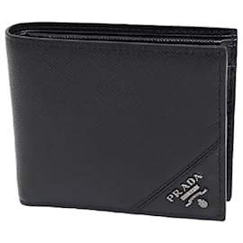 Prada-[Used] Prada (Prada) Saffiano Leather: NERO (Black) Saffiano Metal Bi-Fold Wallet Model: 2MO738-Black