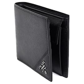Prada-[Used] Prada (Prada) Saffiano Leather: NERO (Black) Saffiano Metal Bi-Fold Wallet Model: 2MO738-Black