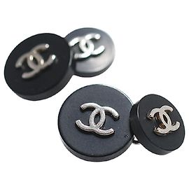 [Usato] Chanel CHANEL Coco Mark Gemelli Rotondi Colore Nero x Argento Nero Argento
