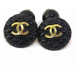 Chanel-[Used] Chanel CHANEL Cufflinks Matrasse Coco Mark 94 a-Black,Golden