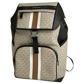 Michael Kors-[Used] Michael Kors logo rucksack daypack backpack rucksack PVC beige black men-Black,Beige