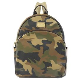 [Used] Michael Kors camouflage pattern rucksack daypack PVC unisex Khaki