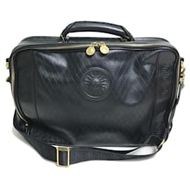Versace-[Gebraucht] VERSACE Versace Sunburst 2WAY Handtasche Business Bag Leder Herren Schwarz-Schwarz,Golden,Metallisch