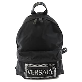 Versace-[Used] Gianni Versace Logo Backpack Daypack Nylon Material Unisex-Black