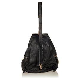 Versace-[Used] Versace Black Leather Body Bag Men's VERSACE-Black