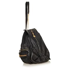 Versace-[Used] Versace Black Leather Body Bag Men's VERSACE-Black
