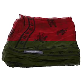 Alexander Mcqueen-Alexander McQueen Skeleton Print Scarf in Red Silk-Red