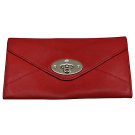 Cartera Larga Mulberry Envelope de piel de becerro color Rojo Roja