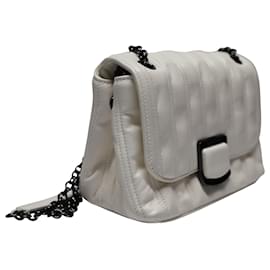 Longchamp-Longchamp Brioche Crossbody Bag in Ivory Lambskin Leather-White,Cream