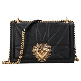 Bolsa Devotion grande Dolce & Gabbana em couro napa acolchoado em preto Preto