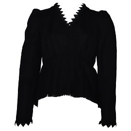 Blusa MSGM con ribete recortado en algodón negro Negro