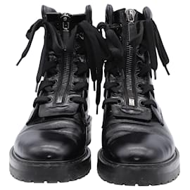 Yves Saint Laurent-Yves Saint Laurent William Combat Boots in Black Leather-Black