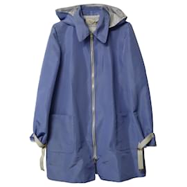 Marni-Marni Hooded Overcoat in Blue Polyester-Blue