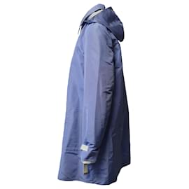 Marni-Marni Hooded Overcoat in Blue Polyester-Blue