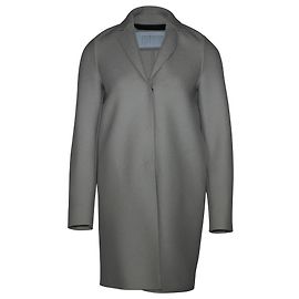 Harris Wharf London Single-breasted Cocoon Coat in Cream Wool White Cream
