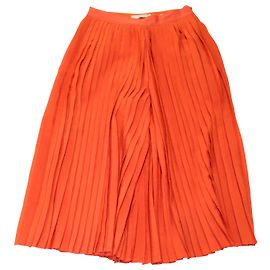 Vince Pleated Culotte Pants in Orange Polyester Orange