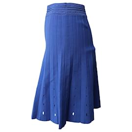 Sandro-Sandro Izzy Pleated Skirt in Blue Viscose-Blue