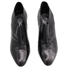 Manolo Blahnik-Manolo Blahnik Livrea Gore Ankle Bootie in Black Leather-Black