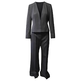 Valentino-Valentino Trouser Suit Set in Black Virgin Wool-Black