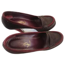 Yves Saint Laurent-Moccasins with heels, 37,5 IT.-Chocolate