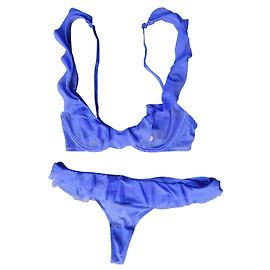 Chantal Thomass blue bra and thong set 85 E Blue