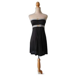 John Galliano schwarzes trägerloses Kleid - 38 Schwarz