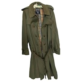 Burberry-Men Coats Outerwear-Olive green