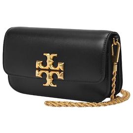 Tory Burch Eleanor Phone Bag in Black Leather Black