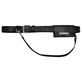 Jacquemus La Ceinture Porte-Cartes in Black Leather Black