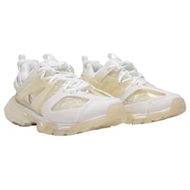 Balenciaga-Track Sneakers mit transparenter Sohle in Weiß-Creme-Weiß