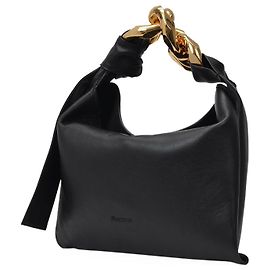 JW Anderson Small Chain Hobo Bag in Black Leather Black