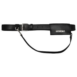 Jacquemus La Ceinture Porte-Cartes in Black Leather Black
