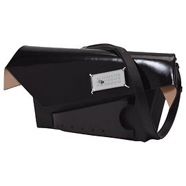 Maison Martin Margiela Sac Snatched Medium en Cuir Noir Noir
