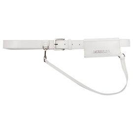 Jacquemus La Ceinture Porte-Cartes in White Leather White