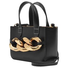 JW Anderson Borsa Tote Mini Catena in Pelle Nera Nero