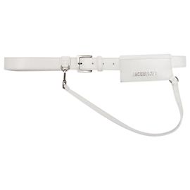 Jacquemus La Ceinture Porte-Cartes in White Leather White