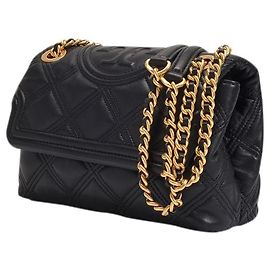 Tory Burch Borsa morbida Flemming piccola trasformabile in pelle nera Nero