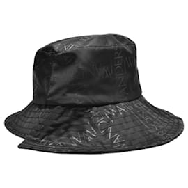 JW Anderson-Sombrero de Pescador Asimétrico en Lona Negra-Negro