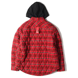 Off White-[Used]  OFF-WHITE Off-White Jacket Hooded Oversized Quilted Check Shirt Jacket 19AW Red Black Gray Red Black Gray S Outer Bruzon-Black,Red,Grey