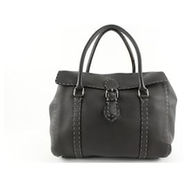 Fendi-Sac à bandoulière Linda en cuir marron foncé Selleria-Autre