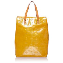 Louis Vuitton Gelb Vernis Reade MM Braun Gelb Senf Hellbraun
