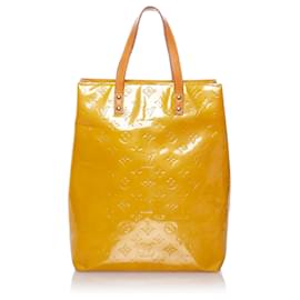 Louis Vuitton-Louis Vuitton Yellow Vernis Reade MM-Brown,Yellow,Mustard,Light brown