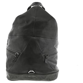 Jimmy Choo-[Used] JIMMY CHOO FITZROY Studs backpack bag rucksack / daypack Black / black-Black,Silvery