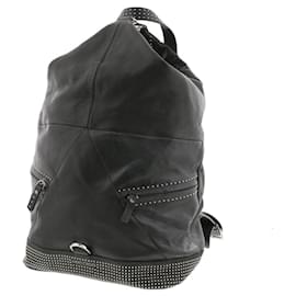 Jimmy Choo-[Used] JIMMY CHOO FITZROY Studs backpack bag rucksack / daypack Black / black-Black,Silvery