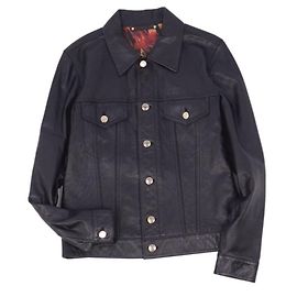 Paul Smith giacca giacca in pelle fodera total pattern esterno uomo nero taglia M Nero