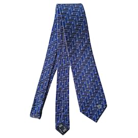 Versace-100% cravate en soie Versace-Bleu
