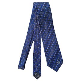 100% silk tie from Versace Blue